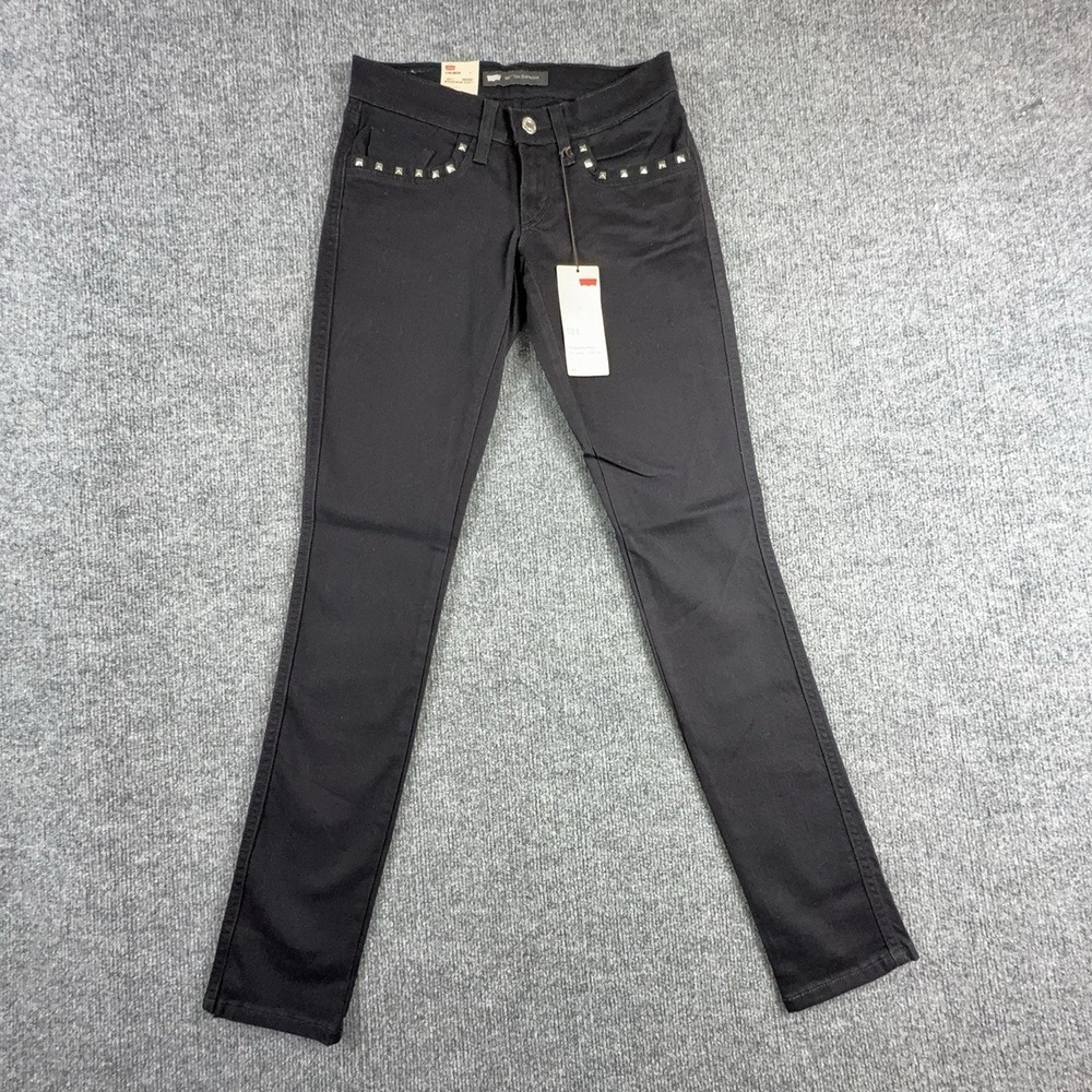 Levi's 524 Too Superlow Skinny Jeans Juniors 0 Black Ultra Low Stretch Denim